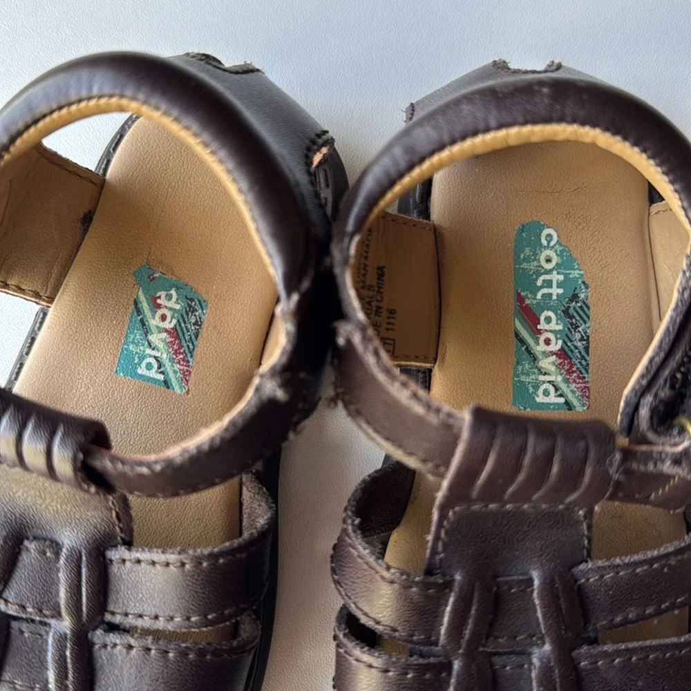 Scott David | Brown Leather Kids Sandals - Picture 2 of 5